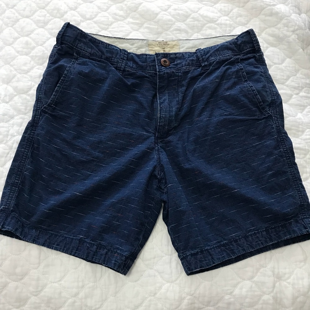 Men’s red white and blue striped-stitching shorts